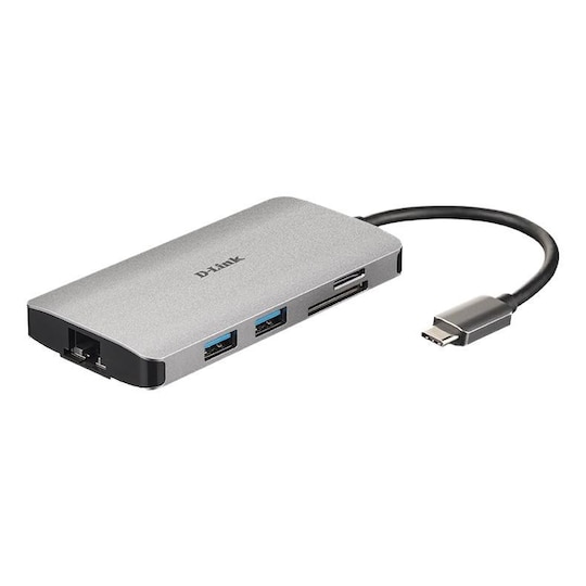 8-i-1 USB-C-hub med HDMI / Ethernet / kortlæser / strømforsyning |  Elgiganten