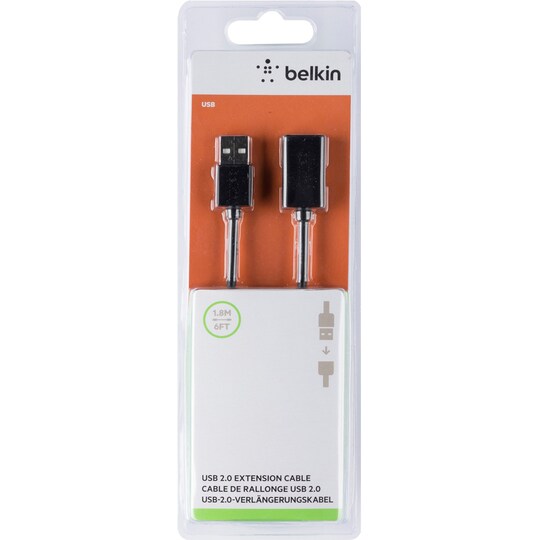 videnskabelig pubertet Glatte Belkin USB 2.0 forlængerkabel - 1,8 m | Elgiganten