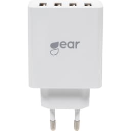 Gear 220V firedobbelt vægoplader 665096