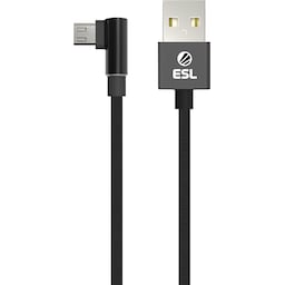 ESL USB to microUSB gaming kabel 1 m (sort)