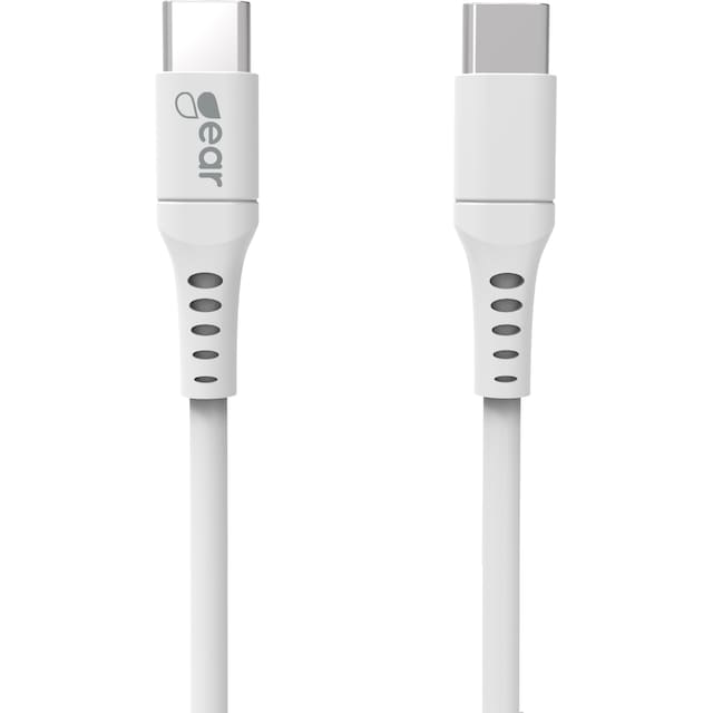 Gear USB-C til USB-C 2.0 kabel 2m (hvid)