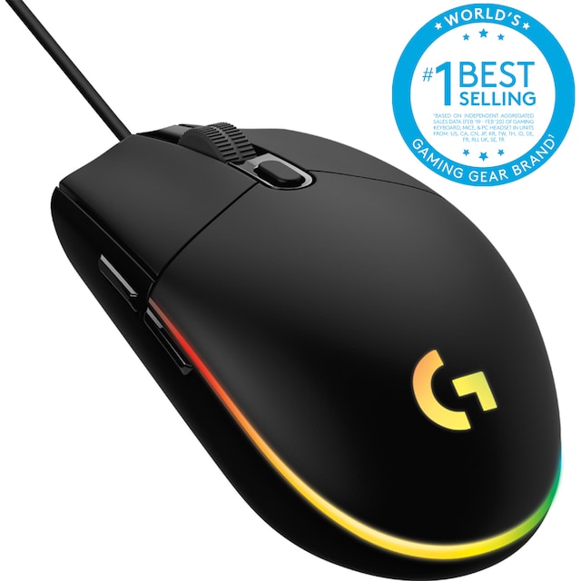 Logitech G203 Lightsync gaming mus (sort)