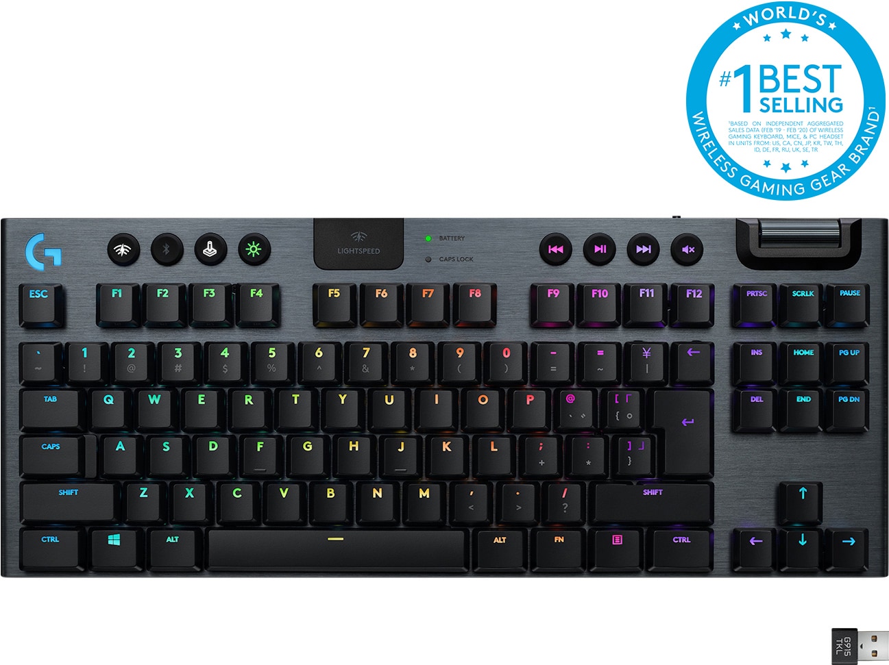 Logitech G915 Lightspeed tenkeyless gaming tastatur (GL Clicky swit.) |  Elgiganten