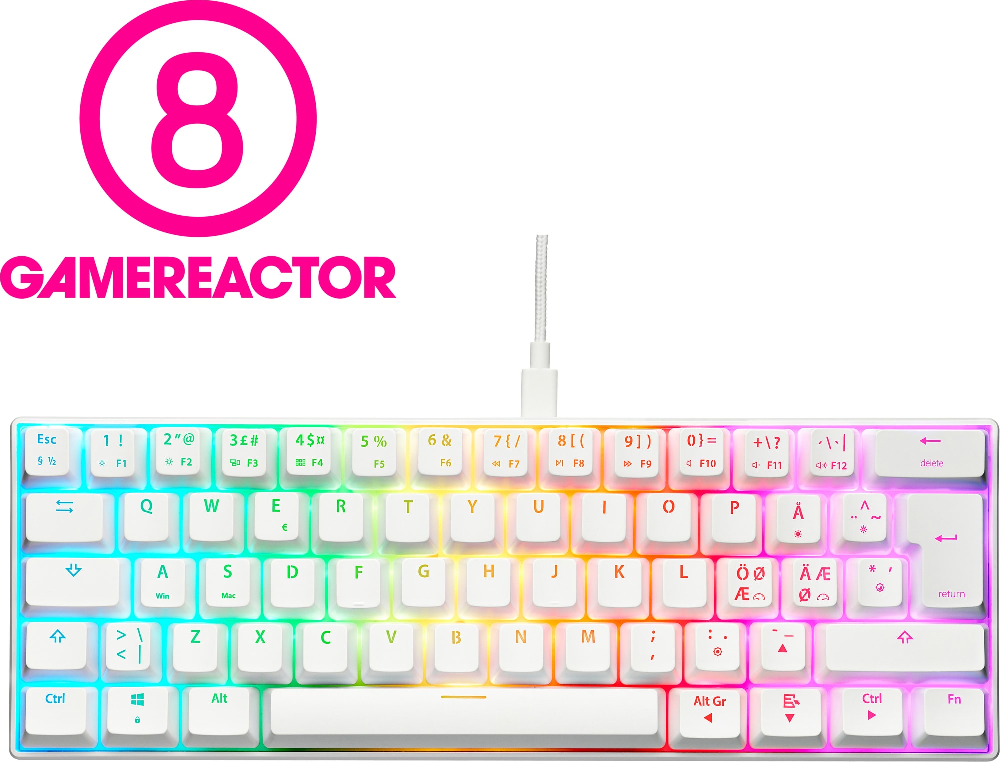 NOS C-450 Mini PRO RGB-tastatur (hvid) | Elgiganten
