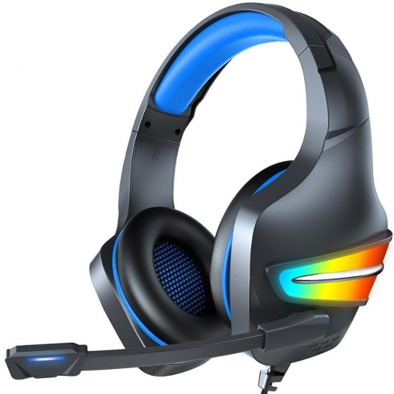 Gaming-hovedtelefoner RGB 3,5 mm med mikrofon sort / blå | Elgiganten