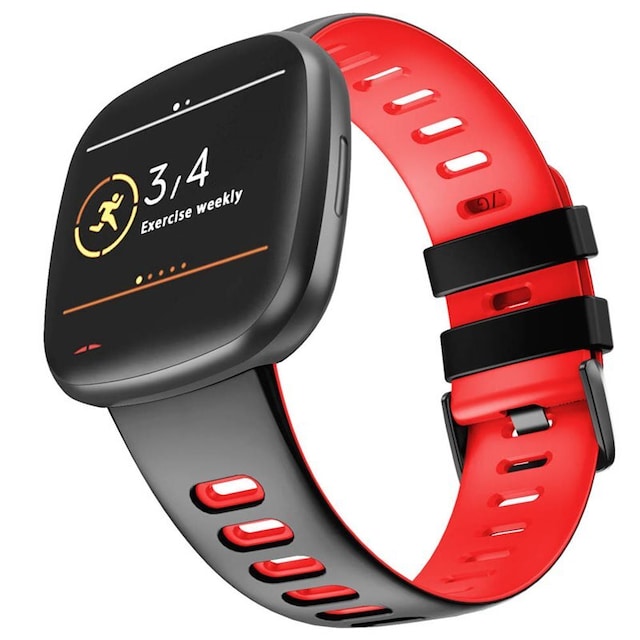 Twin Sport Armbånd Fitbit Sense - Sort/rød