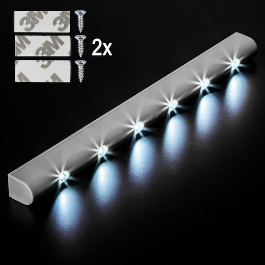 2x LED Lysliste med bevægelsesføler - grå | Elgiganten