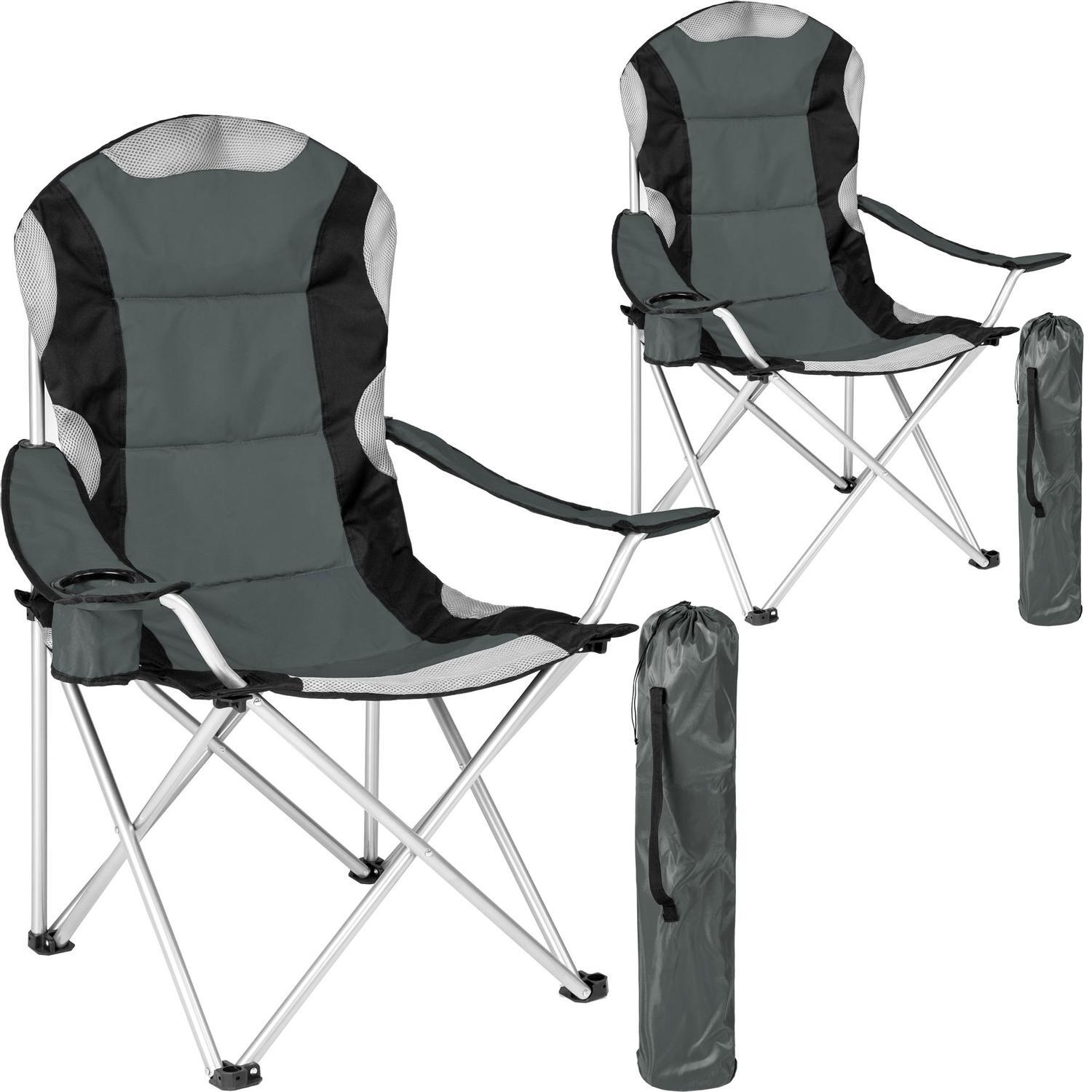 2 Campingstole polstret - grå | Elgiganten