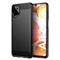 SKALO Samsung A12 Armor Carbon Stødsikker TPU-cover - Sort