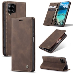 CASEME Retro tegnebog taske til Samsung Galaxy A12 - Kaffe
