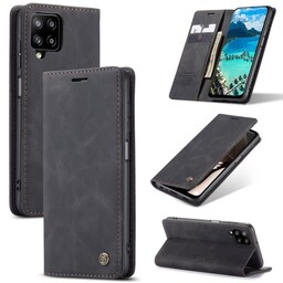 CASEME Retro Pung Taske til Samsung Galaxy A12 - Sort