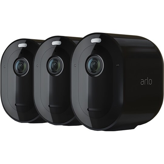 Arlo Pro 4 trådløst 2K QHD kamera 3-pak (sort) | Elgiganten