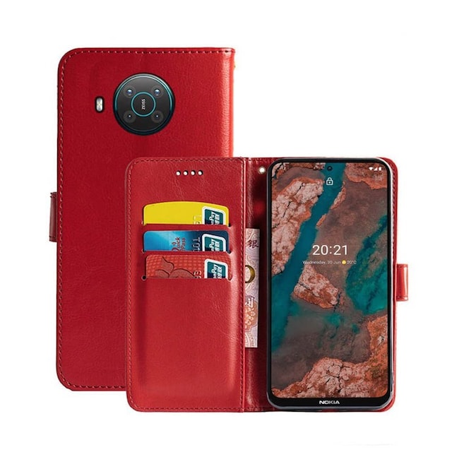 Wallet Cover 3-kort Nokia X20  - rød