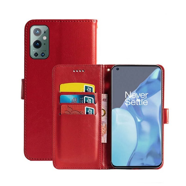 Wallet Cover 3-kort OnePlus 9 Pro  - rød