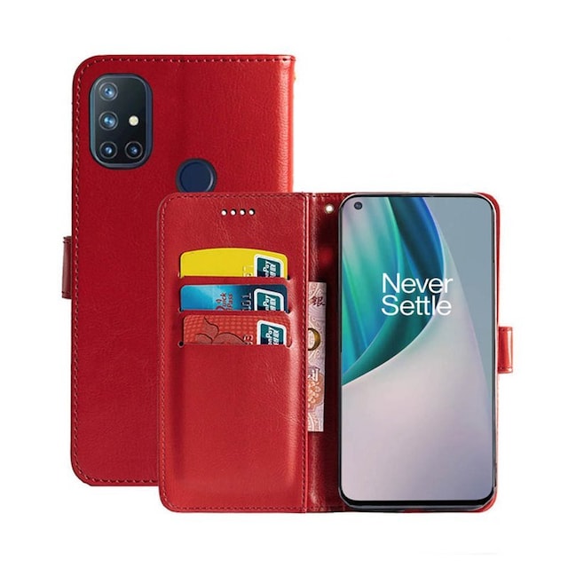 Wallet Cover 3-kort OnePlus Nord N10  - rød