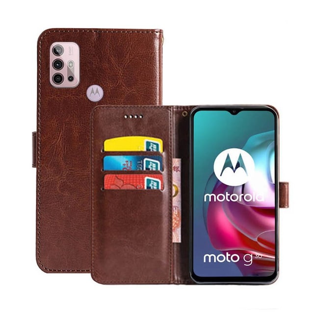 Wallet Cover 3-kort Motorola Moto G30  - brun