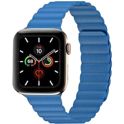 Apple Watch 6 (44mm) Læder loop rem - Tahoe Blue