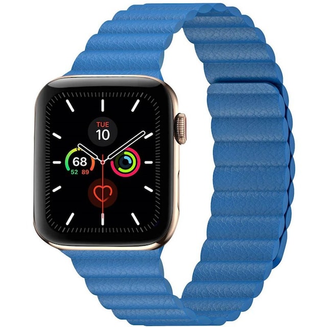 Apple Watch 6 (44mm) Læder loop rem - Tahoe Blue