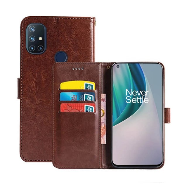 Wallet Cover 3-kort OnePlus Nord N10  - brun