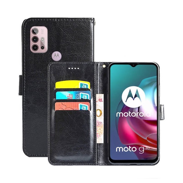 Wallet Cover 3-kort Motorola Moto G30  - sort