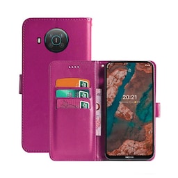 Wallet Cover 3-kort Nokia X20  - lyserød