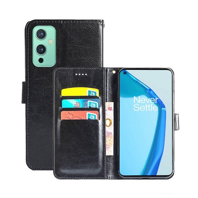 Wallet Cover 3-kort OnePlus 9  - sort