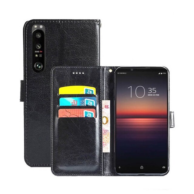 Wallet Cover 3-kort Sony Xperia 1 III  - sort