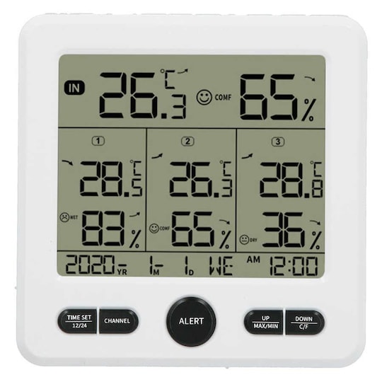 Trådløst termometer og indendørs/udendørs hygrometer | Elgiganten