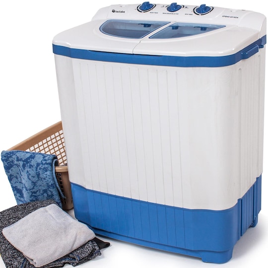 Praktisk vaskemaskine for mindre vask: (Hvid)