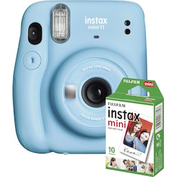 Fujifilm Instax Mini 11 kompaktkamera (blå, bundle m. 10 film ekstra)