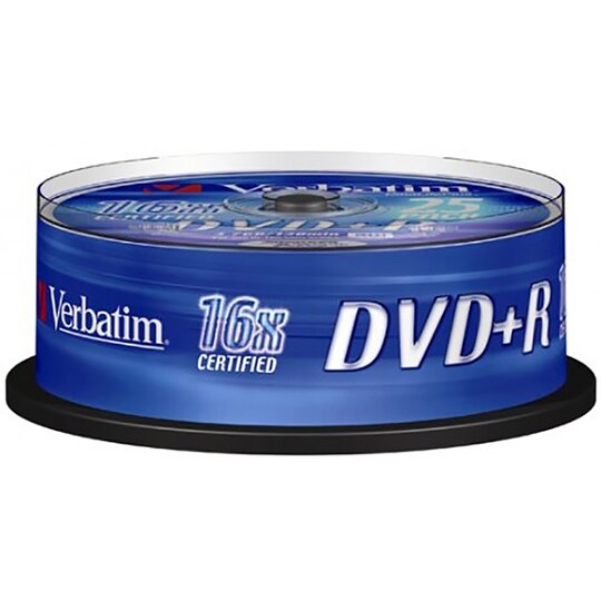 Verbatim DVD+R 4,7 GB, 25 stk. brændbare DVD'er | Elgiganten