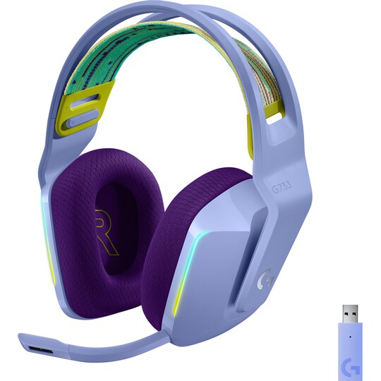 Logitech G733 Lightspeed RGB gaming headset (lilac) | Elgiganten