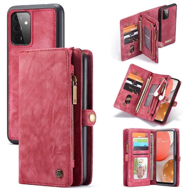 Multi-Wallet CaseMe 11-kort Samsung Galaxy A72  - rød