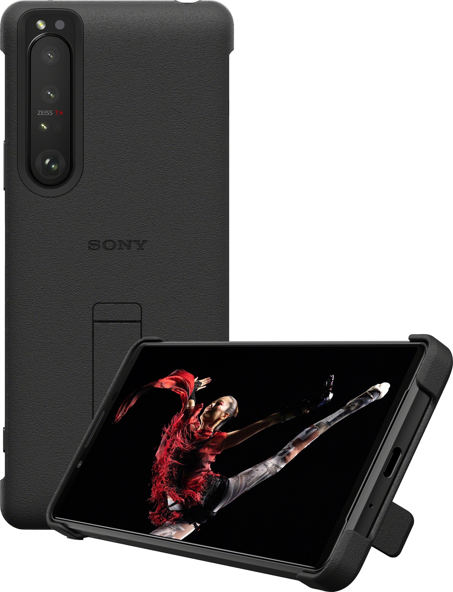 Sony Xperia 1 III Style Covermed stander (sort) | Elgiganten