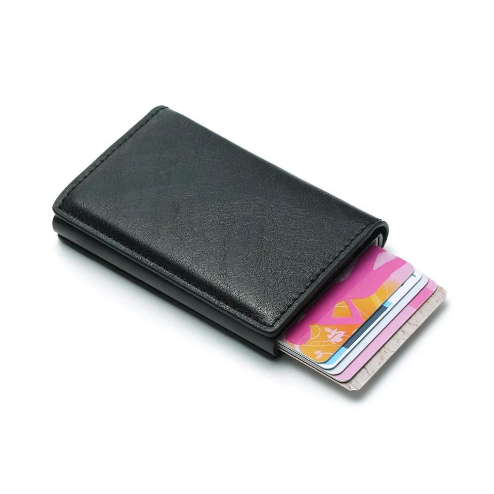MySafe kortholder læderpung med popup & RFID beskyttelse - Sort | Elgiganten