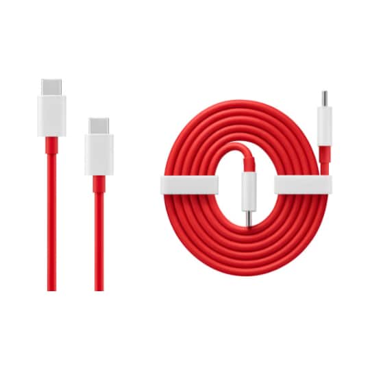 OnePlus Warp Charge 65 USB-C til USB-C kabel 100cm (rød/hvid) | Elgiganten