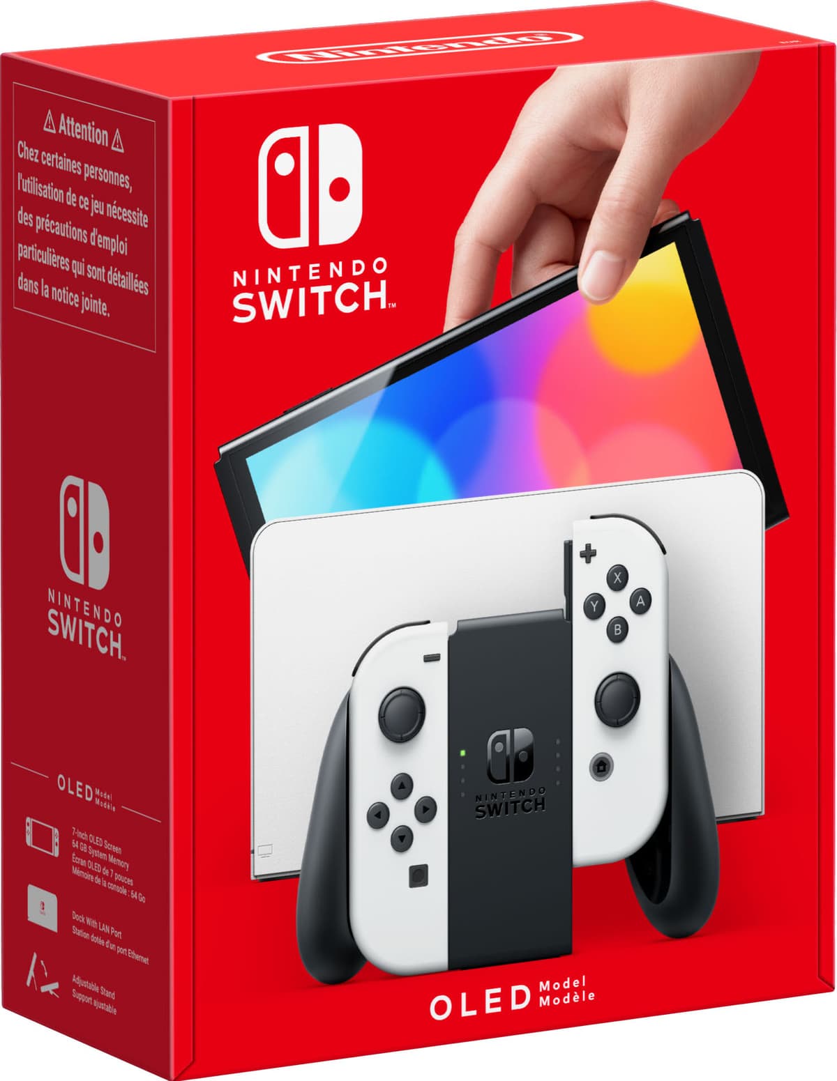 Nintendo Switch OLED spillekonsol med hvide Joy-Con controllere