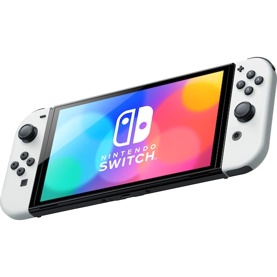 Nintendo Switch OLED spillekonsol hvide Joy-Con controllere | Elgiganten