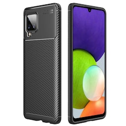 Carbon silikone cover Samsung Galaxy A22 4G  - sort