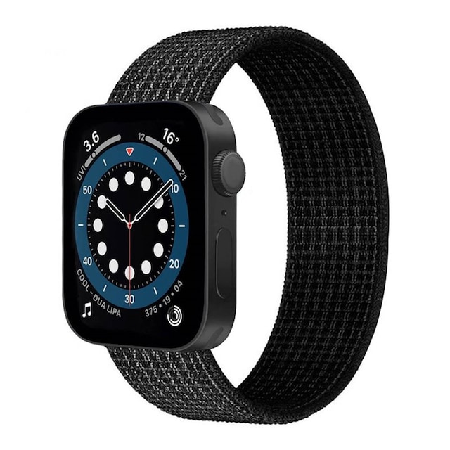 Apple Watch 7 (44mm) Nylon Armbånd - Black white