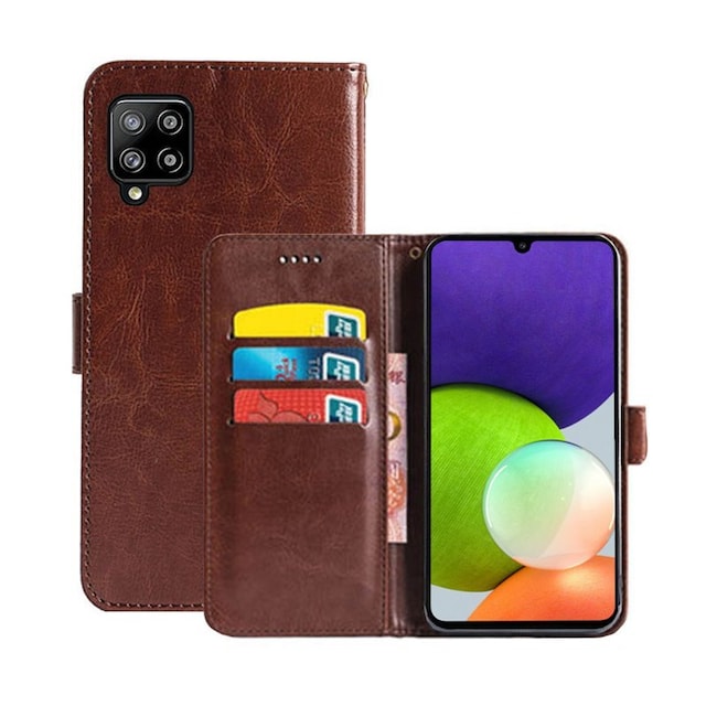 Wallet Cover 3-kort Samsung Galaxy A22 4G  - brun