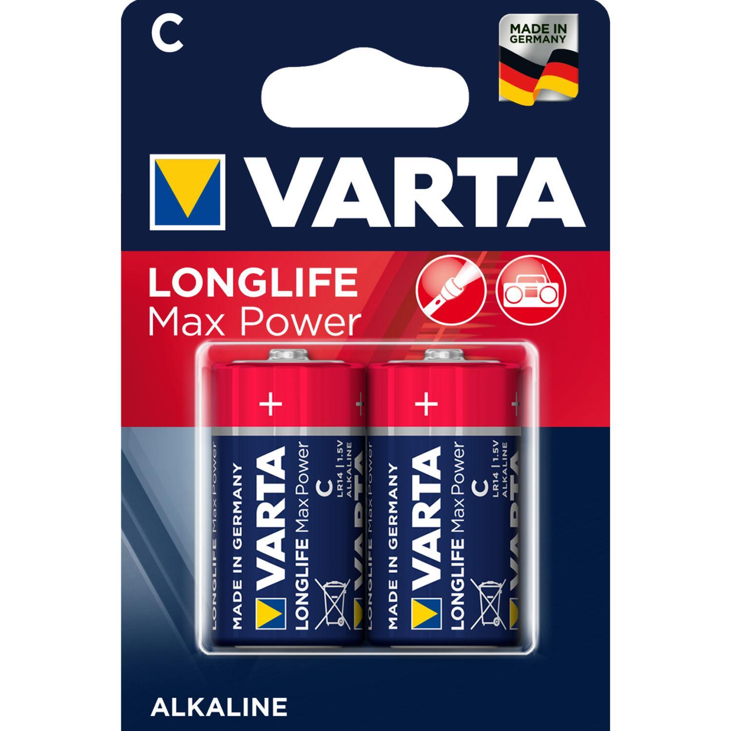 Varta Longlife Max Power C-batterier (2-pak) | Elgiganten