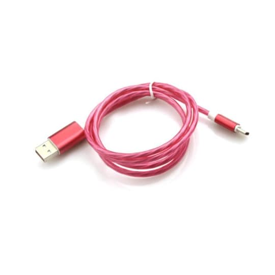 MicroUSB til USB-opladerkabel med LED rød 1 meter | Elgiganten
