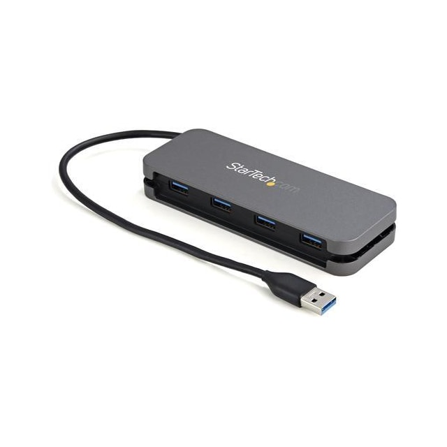 StarTech.com HB30AM4AB, USB 3.2 Gen 1 (3.1 Gen 1) Type-A, USB 3.2 Gen 1 (3.1 Gen 1) Type-A, 5000 Mbit/s, Sort, Grå, Plast, 0,28 m