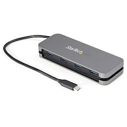 StarTech.com HB30CM4AB, USB 3.2 Gen 1 (3.1 Gen 1) Type-C, USB 3.2 Gen 1 (3.1 Gen 1) Type-A, 5000 Mbit/s, Sort, Grå, Plast, 0,28 m