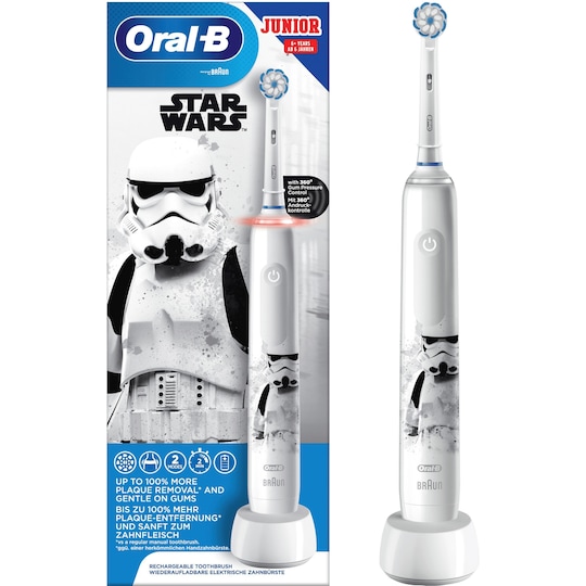 Oral-B Pro3 Junior Star Wars elektrisk tandbørste 396109 (hvid) | Elgiganten