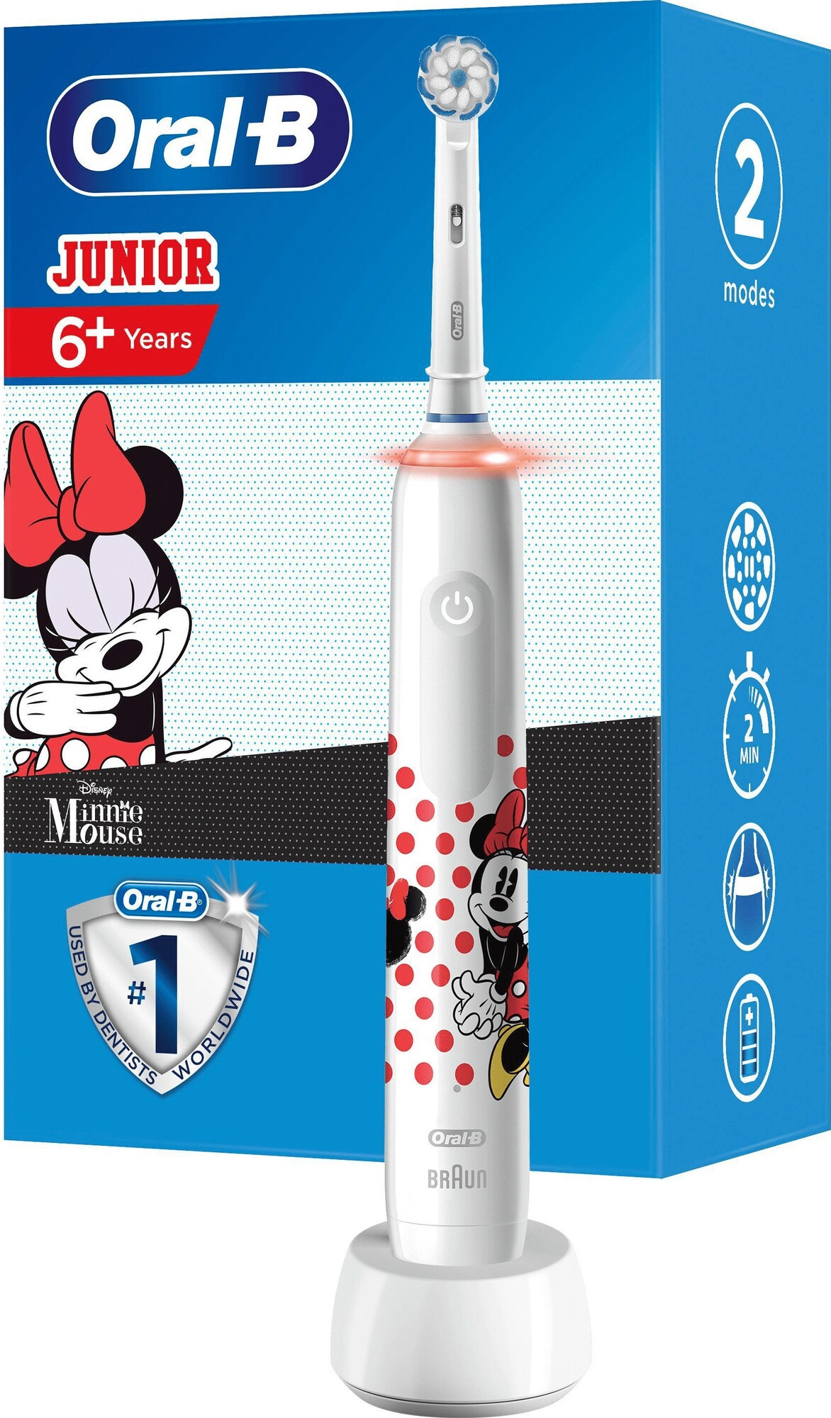 Oral-B Pro3 Junior Minnie Mouse elektrisk tandbørste 396123 (hvid) med  PrisMatch