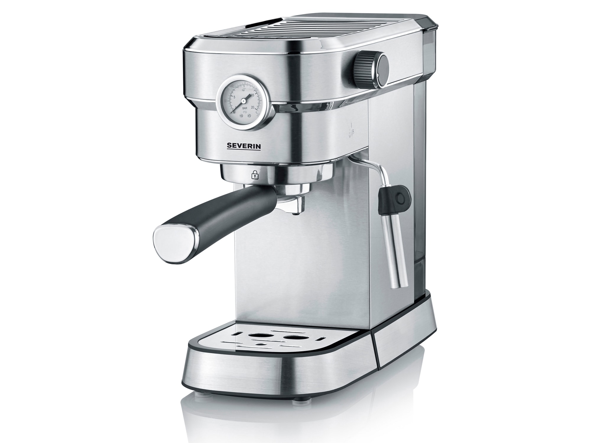 Severin Espressomaskine 1350 watt Stål/Sort | Elgiganten