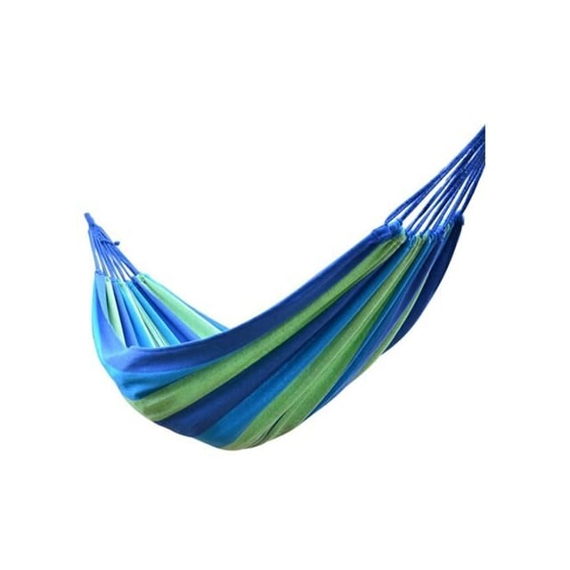 Hængekøje - Blå- og Grønstribet - 200 x 150 cm
