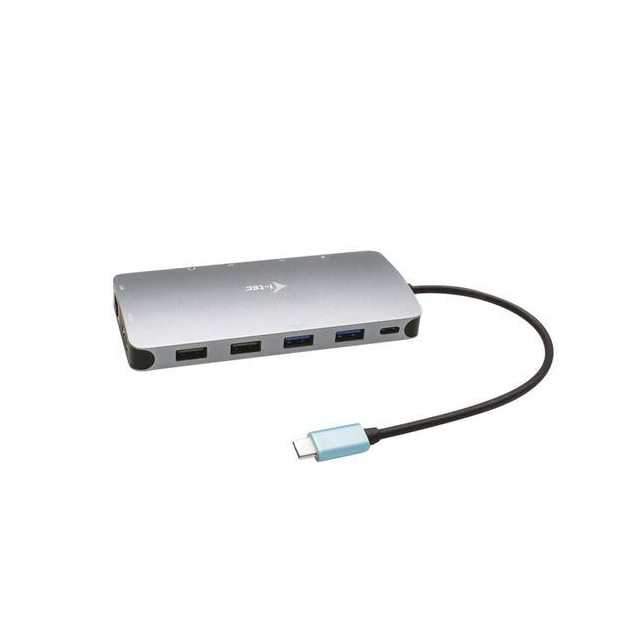 i-tec Metal C31NANODOCKPROPD, kabel, USB 3.2 Gen 1 (3.1 Gen 1) Type-C, 100 W, 3.5 mm, 10.100.1000 Mbit / s, sølv